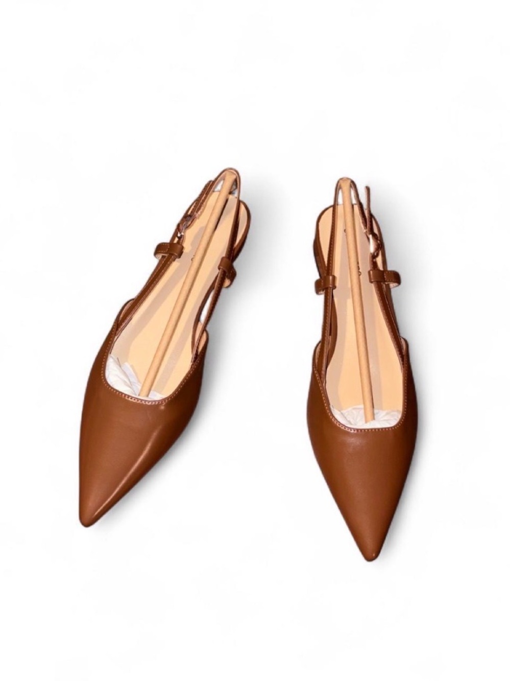 C.Paravano Women Pointed Toe Slingback Flats Dressy Closed Sandal Shoes
